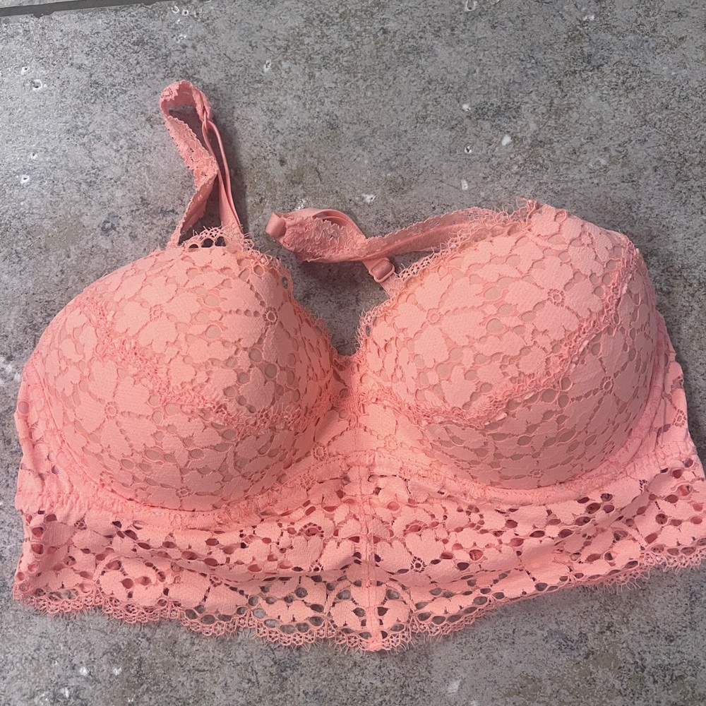 Lace Push-Up Bra in orange